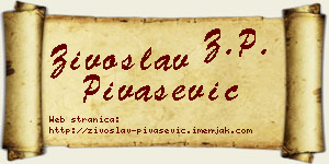 Živoslav Pivašević vizit kartica